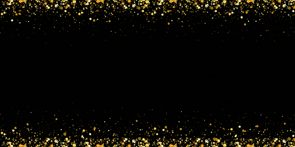 Gold Black White Elegant Glitter Happy New Year Banner